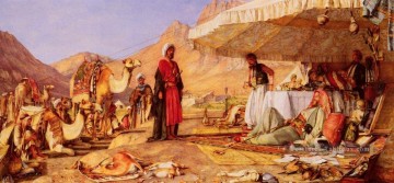  Mount Tableaux - Un campement Frank dans le désert du Mont Sinaï Oriental John Frederick Lewis Arabes